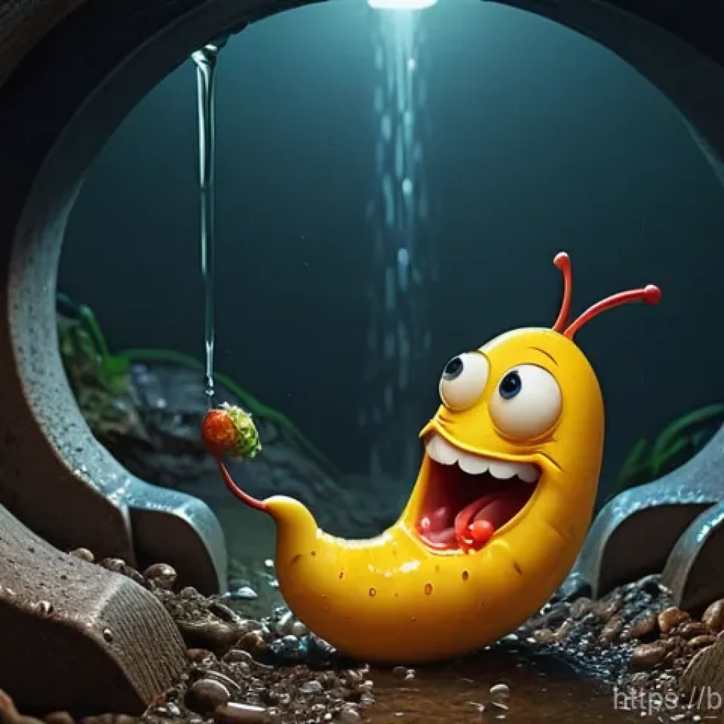 라바의 전 연령층 대상 유머 이해 - **Prompt 1: Slapstick Food Fight in the Sewer**
"Two animated larvae, one red and one yellow, wi...