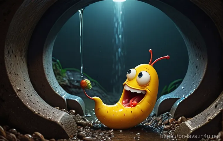 라바의 전 연령층 대상 유머 이해 - **Prompt 1: Slapstick Food Fight in the Sewer**
"Two animated larvae, one red and one yellow, wi...