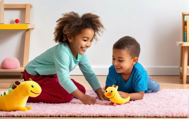라바 굿즈의 인기 상품 - Prompt 1: Joyful Children Playing with Larva Plush Toys** 라바 굿즈의 인기 상품 - Prompt 1: Joyful Children Playing with Larva Plush Toys**